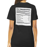 Humorous PLC Programmer Nutrition Facts Shirt Product Type