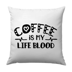 Coffee Lover Pillow, Coffee is My Lifeblood Throw Pillow, Cute Caffeine Addict Pillow, Funny Coffee Gift Idea, Trendy Home Decor Pillow - Tawshia