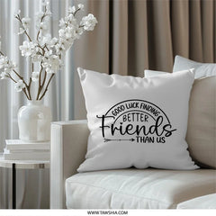 Funny Friend Gift Pillow, Sarcastic Best Friend Pillow, Gift for Friends, Friendship Quote Pillow, Unique Friend Present Idea - Tawshia