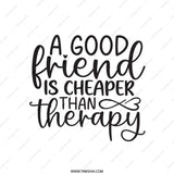Friendship Pillow, A Good Friend Is Cheaper Than Therapy Pillow, Decorative Pillow, Funny Pillow, Friend Gift, Unique Pillow, Best Friend - Tawshia
