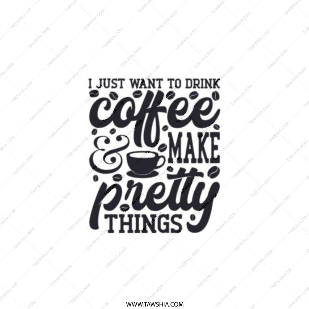 Coffee Lover Pocket Mirror, Make Pretty Things, Drink Coffee, Compact Mirror, Handbag Mirror, Gift Idea, Inspirational Quote Mirror - Tawshia