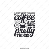 Coffee Lover Pocket Mirror, Make Pretty Things, Drink Coffee, Compact Mirror, Handbag Mirror, Gift Idea, Inspirational Quote Mirror - Tawshia
