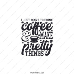 Coffee Lover Pocket Mirror, Make Pretty Things, Drink Coffee, Compact Mirror, Handbag Mirror, Gift Idea, Inspirational Quote Mirror - Tawshia