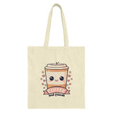 Coffee and Friends Tote Bag, Cute Kawaii Coffee Cup Graphic, Aesthetic Tote Bag, Daily Use Bag, Gift for Coffee Lovers - Tawshia
