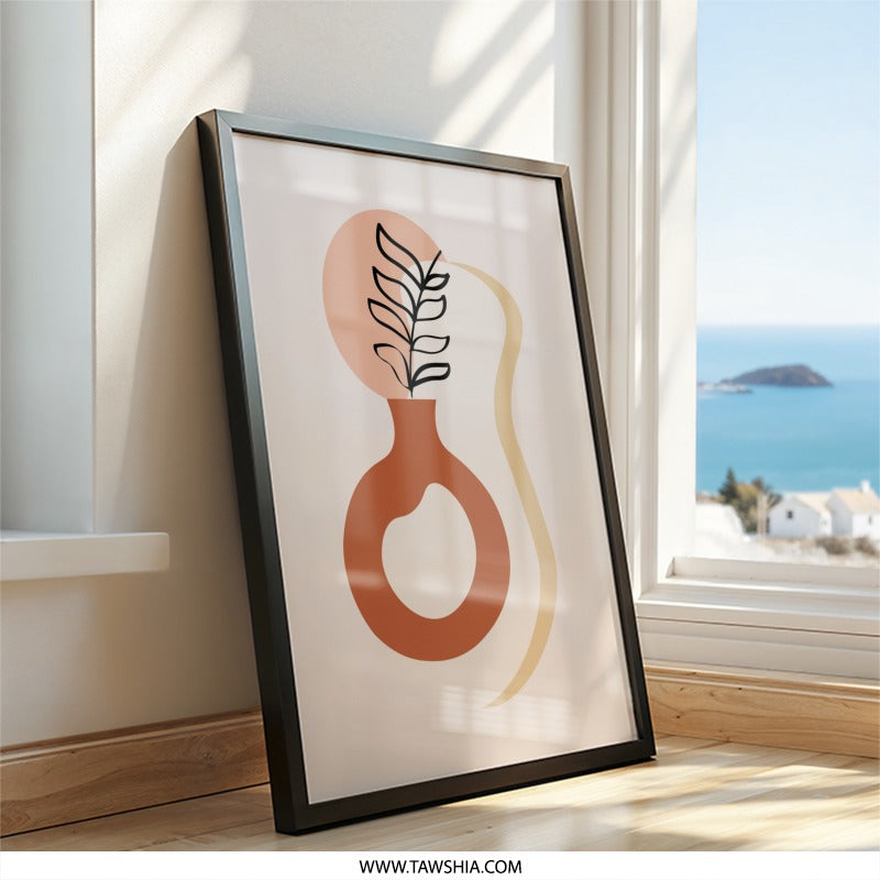 Abstract Vase Wall Art, Minimalist Print, Botanical Wall Decor, Modern Art Print, Home Decor - Tawshia