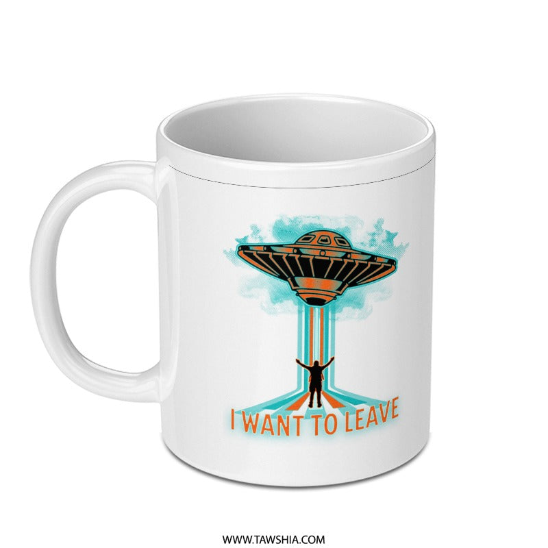 I Want To Leave UFO Themed Coffee Mug product