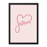 Sisters Wall Art, Heart Sisters Print, Sisterhood Wall Decor, Best Sister Gift, Sister Love Art, Sister Birthday Present, Sister Art Print - Tawshia