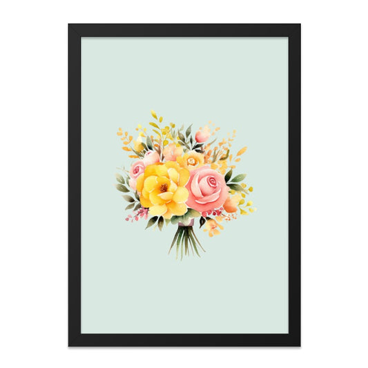 Rose Bouquet Wall Art, Floral Watercolor Painting, Elegant Flower Arrangement, Romantic Home Decor, Botanical Print - Tawshia