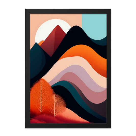 Abstract Mountain Wall Art, Landscape Art Print, Minimalist Home Decor, Modern Art, Geometric Wall Decor, Colorful Wall Art - Tawshia