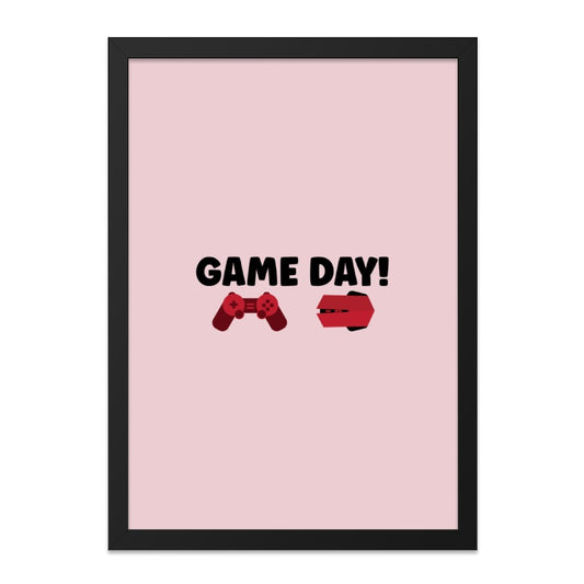 Game Day Wall Art, Gaming Room Decor, Gamer Gift, Video Game Art, Console Art, Play Station Art, Red Console Print - Tawshia