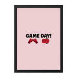 Game Day Wall Art, Gaming Room Decor, Gamer Gift, Video Game Art, Console Art, Play Station Art, Red Console Print - Tawshia