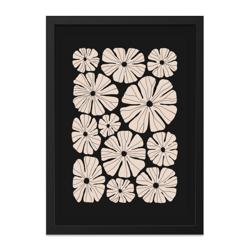 Floral Wall Art, Flower Print, Botanical Art, Modern Wall Decor, Black and Beige, Minimalist Home Decor, Neutral Wall Art, Wall Decor - Tawshia