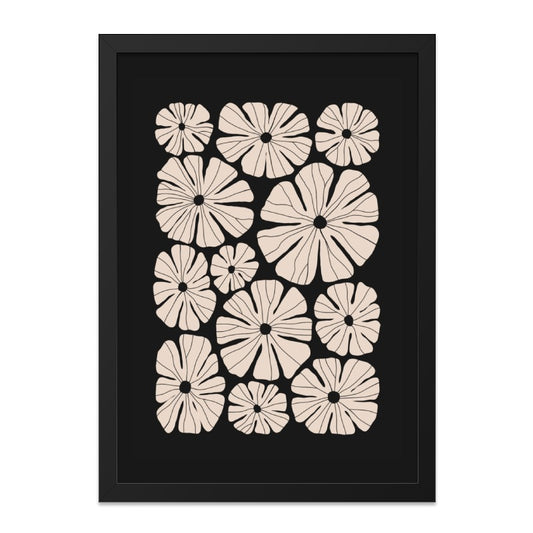 Floral Wall Art, Flower Print, Botanical Art, Modern Wall Decor, Black and Beige, Minimalist Home Decor, Neutral Wall Art, Wall Decor - Tawshia