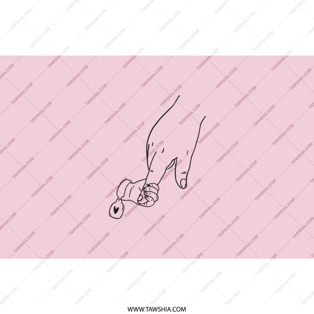 Pink Baby and Hand Illustration Digital Art product