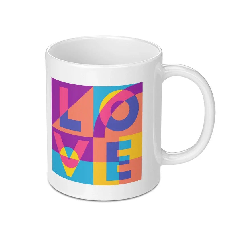 Colorful Design with Love Pattern Mug product type