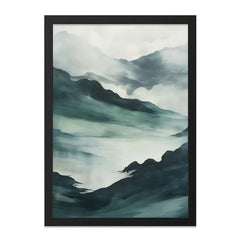Misty Mountain Wall Art, Abstract Landscape Print, Serene Nature Decor, Modern Wall Art, Atmospheric Artwork, Calming Scenery Print - Tawshia