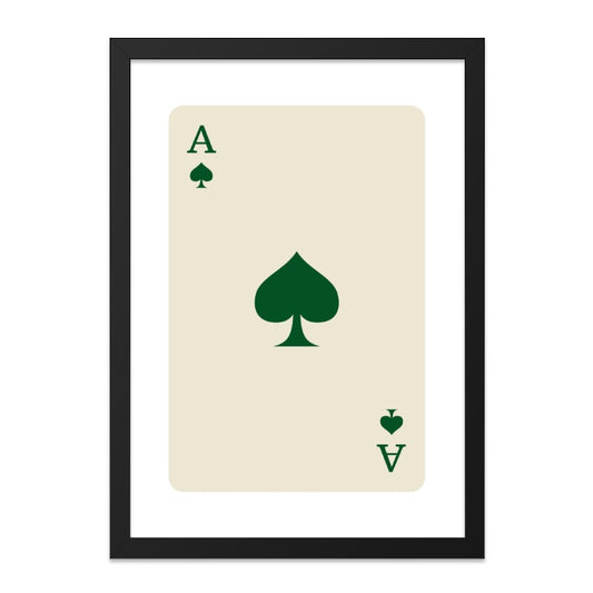 Ace of Spades Wall Art, Card Game Print, Minimalist Poster, Playing Card Decor, Casino Wall Decor, Vintage Style Art, Gamer Gift - Tawshia