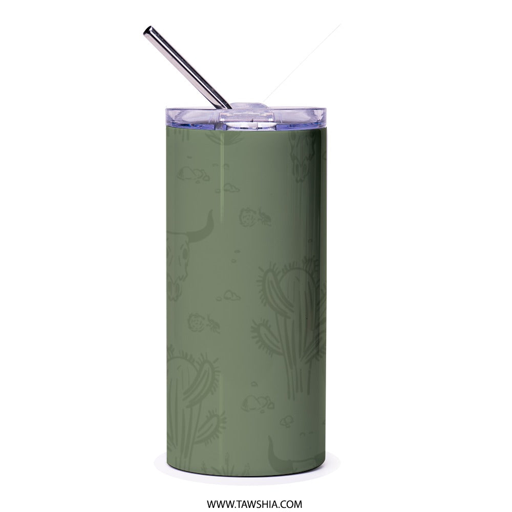 Cactus Tumbler, Cowboy Hat Tumbler, Desert Tumbler, Floral Cactus Tumbler, Gift for Cactus Lover, Unique Tumbler Design - Tawshia