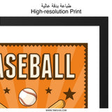 Baseball Wall Art Print, Game Room Decor, Sports Fan Gift, Baseball Bats and Balls Poster, Play Ball Art, Boys Room, Kids Room, Man Cave Art - Tawshia