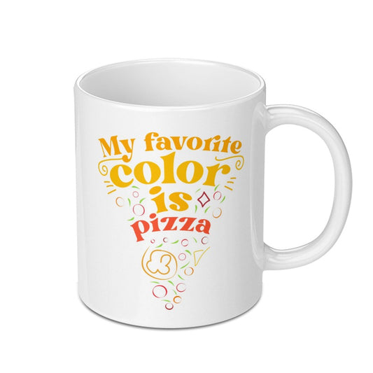 Pizza Lover Mug, Funny Foodie Gift, My Favorite Color is Pizza, Coffee Mug for Pizza Addicts, Cute Pizza Design Mug, Novelty Pizza Mug - Tawshia