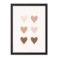 Hearts Wall Art Print, Minimalist Decor, Boho Art, Love Home Decor, Heart Artwork, Nursery Art Print, Gallery Wall Art - Tawshia