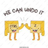 Undo It Mug, Ctrl Z Mug, Programmer Mug, Computer Geek Gift, Keyboard Shortcuts, Cute Cartoon Characters Mug, Office Gift, Funny Mug - Tawshia