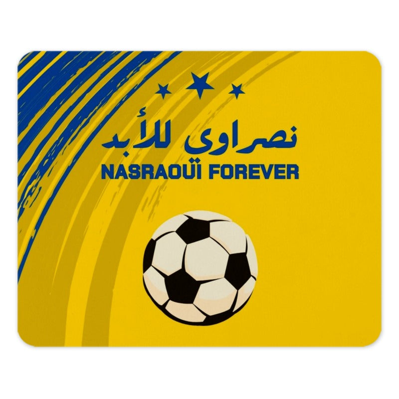 Nasraoui Forever MousePad, Football Soccer Gift, Arabic Script Desk Accessory, Yellow Blue Stars Design, Sports Fan Gift, Novelty MousePad - Tawshia