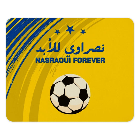 Nasraoui Forever MousePad, Football Soccer Gift, Arabic Script Desk Accessory, Yellow Blue Stars Design, Sports Fan Gift, Novelty MousePad - Tawshia