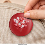 Heart Balloons Pinback Button, Love Button, Valentine's Day Gift, Red Hearts Badge, Cute Accessories, Heart Decor, Anniversary Pin - Tawshia