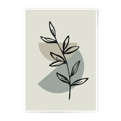 Botanical Photographic Print, Minimalist Wall Art, Leaf Line Drawing, Abstract Shapes, Modern Home Decor, Nature Art, Aesthetic Print - Tawshia