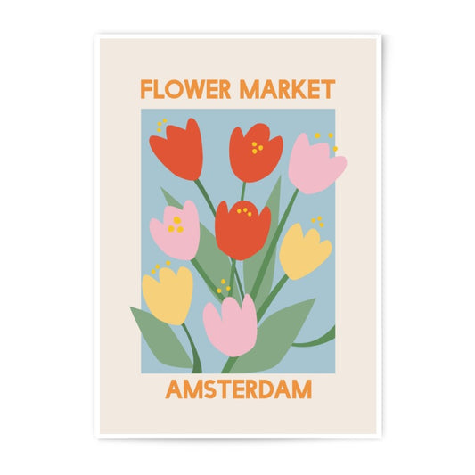Flower Market Amsterdam Photographic Print, Floral Art, Tulip Poster, Modern Wall Decor, Colorful Flower Print, Home Decor, Netherlands - Tawshia
