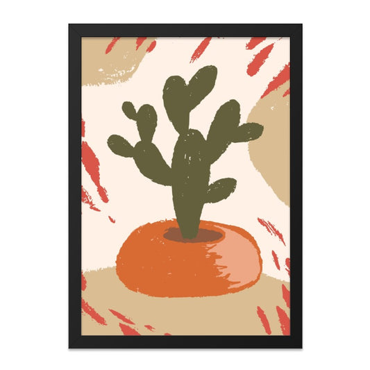 Abstract Cactus Wall Art, Desert Plant Print, Modern Home Decor, Botanical Wall Decor, Boho Cactus Art, Southwest Artwork, Potted Plant Art - Tawshia