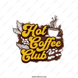 Hot Coffee Club Tote Bag, Coffee Lover Gift, Retro Coffee Design Tote, Everyday Tote Bag, Coffee Addict, Trendy Bag, Graphic Tote Bag - Tawshia