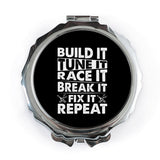 Build Tune Race Break Fix Repeat Mirror, Mechanic Gift, Car Enthusiast Present, Motorsport Lover, Funny Automotive Saying Mirror - Tawshia