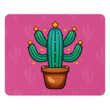 Vibrant Cactus Design on Pink Background Mousepad Product