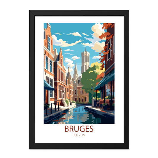 Bruges Belgium Wall Art, Cityscape Print, Travel Poster, Belgium Art Print, European City Art, Home Decor, Wall Decor (139 characters) - Tawshia