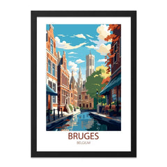 Bruges Belgium Wall Art, Cityscape Print, Travel Poster, Belgium Art Print, European City Art, Home Decor, Wall Decor (139 characters) - Tawshia