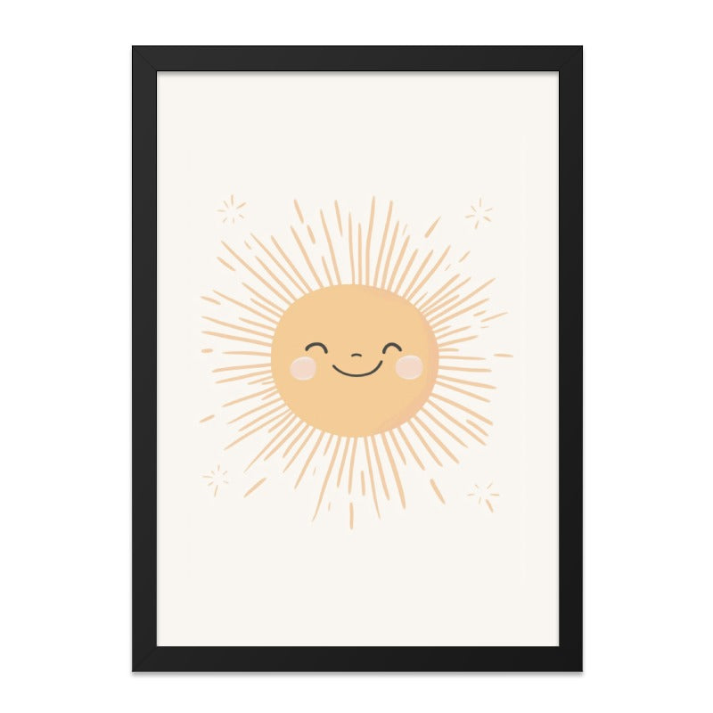 Smiling Sun Wall Art, Kids Room Decor, Sunshine Print, Nursery Art, Happy Sun Art, Playroom Art, Cute Sun Illustration - Tawshia