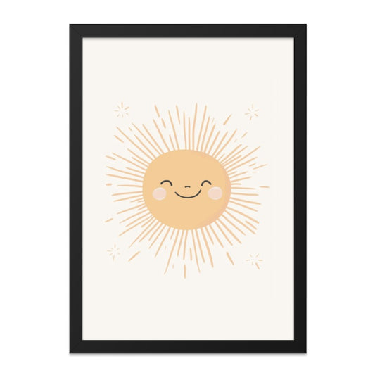 Smiling Sun Wall Art, Kids Room Decor, Sunshine Print, Nursery Art, Happy Sun Art, Playroom Art, Cute Sun Illustration - Tawshia