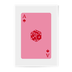 Ace of Spades Dice Photographic Print, Casino Art, Game Room Decor, Pink Aesthetic, Lucky Charm Art Print, Minimalist Card Art - Tawshia