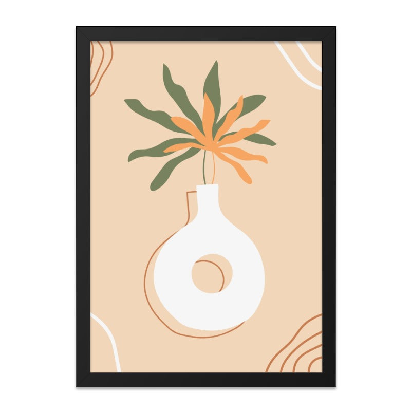 Modern Plant Wall Art, Abstract Floral Print, Minimalist Home Decor, Neutral Tone Art, Botanical Illustration, Living Room Decor - Tawshia