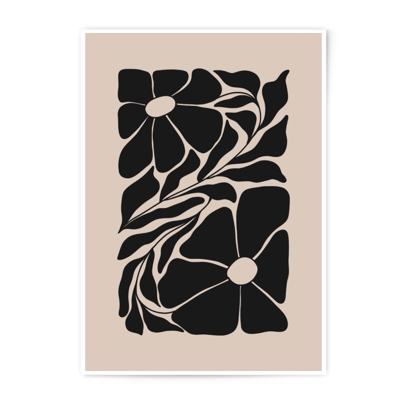 Floral Photographic Print, Black Flower Art Print, Minimalist Flower Wall Decor, Botanical Art, Floral Home Decor, Modern Art Print - Tawshia