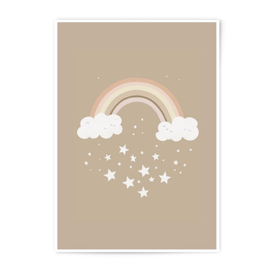 Rainbow Stars Photographic Print, Nursery Decor, Baby Room Art, Pastel Colors, Kids Wall Art, Childrens Print, Boho Rainbow Print - Tawshia