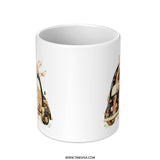 Floral Car Mug, Cute Vehicle Mug, Artistic Automotive Coffee Mug, Decorative Flower Mug, Car Lover Gift Idea, Quirky Graphic Mug - Tawshia