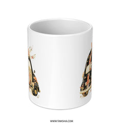 Floral Car Mug, Cute Vehicle Mug, Artistic Automotive Coffee Mug, Decorative Flower Mug, Car Lover Gift Idea, Quirky Graphic Mug - Tawshia
