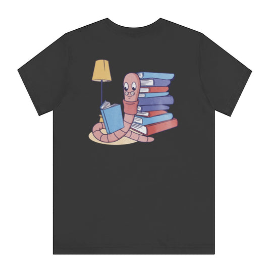 Cartoon Bookworm Reading Next to Lamp design product type