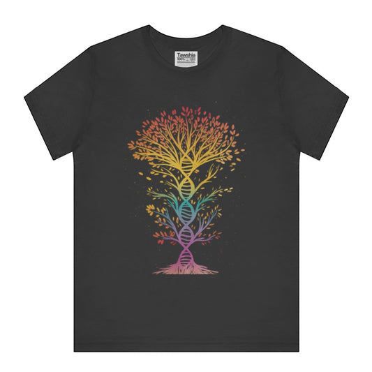 Vibrant Tree with DNA Graphic Black T-Shirt product type