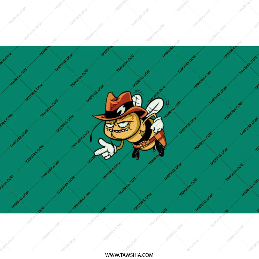 Smiling Cartoon Bee in Cowboy Hat Graphic product type