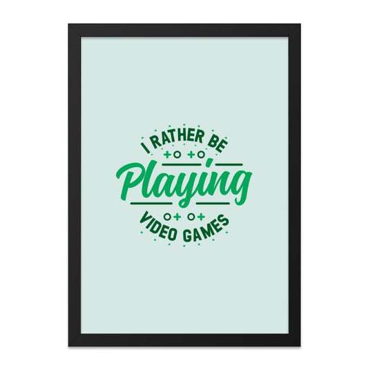 Gamer Wall Art, Video Game Print, Gaming Room Decor, Funny Gamer Gift, I Rather Be Playing, Game Room Wall Decor, Boys Room Decor - Tawshia