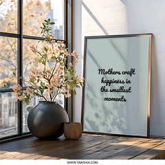Mothers Craft Happiness Wall Art, Motherhood Quote Print, Inspirational Wall Decor, Family Wall Art, Gift for Mom, Home Decor - Tawshia